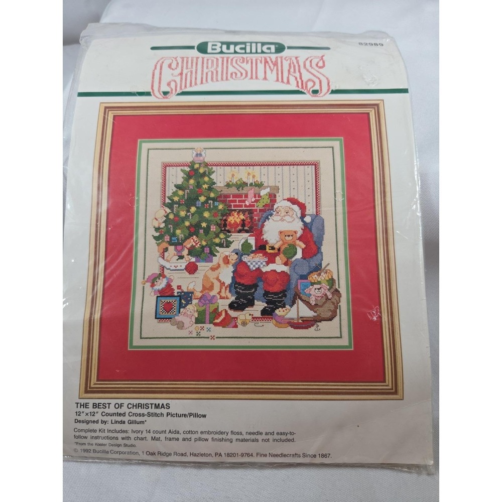 1992 Bucilla The Best Of  Christmas #82989 12x12 Counted Cross Stitch 14ct Aida